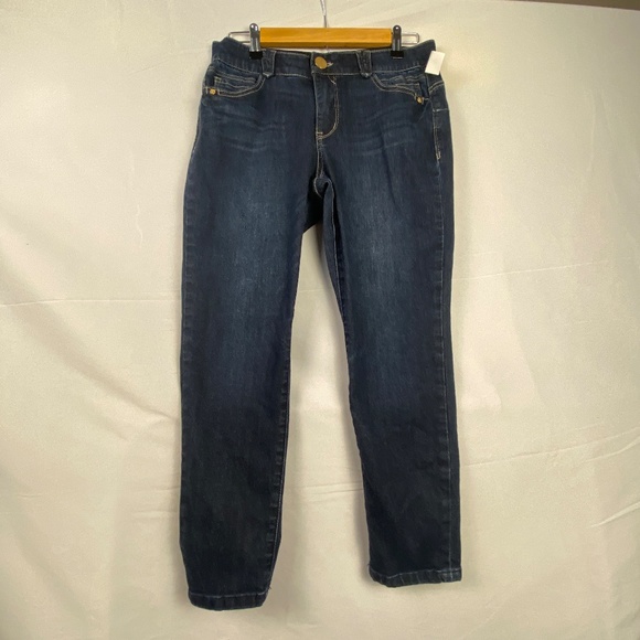 Classic Dark Blue Cropped Jeans - Picture 1 of 11